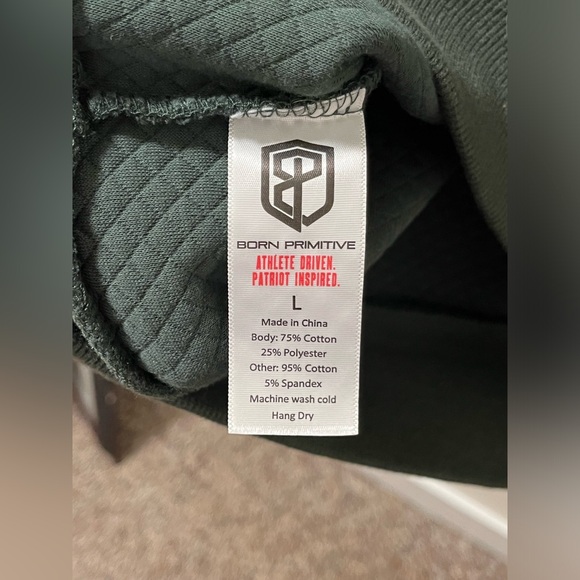 BORN PRIMITIVE Waffle Crew Neck Pullover Sweatshirt in Green Large - Picture 4 of 4